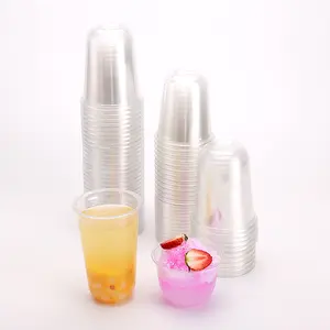 カスタムプリントロゴPP/ペットU字型テイクアウェイアイスコーヒースムージーミルクセーキボバ使い捨てプラスチックカップ