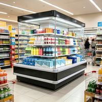 Réfrigérateur de présentation frontal ouvert de type enfichable, à faible bruit, pour supermarché