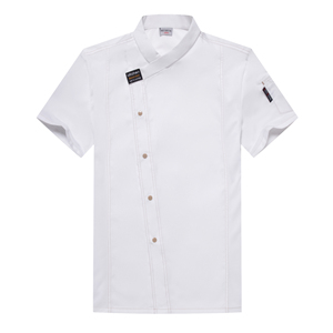 Veste de Chef Unisexe de Haute Qualité à Col Oblique Gris pour Hommes, Vêtements de Travail pour Café et Bar, Uniforme de Serveuse pour Femmes - Product Image 3