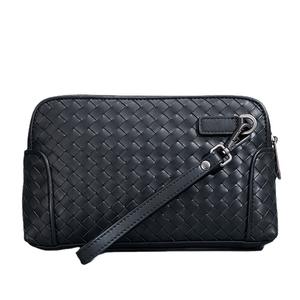 Elegante Bolso Clutch de Cuero Tejido para Hombre — Tejido a Mano con Diamantes, Correa Desmontable, Perfecto para Profesionales Urbanos y Eventos Nocturnos - Product Image 1