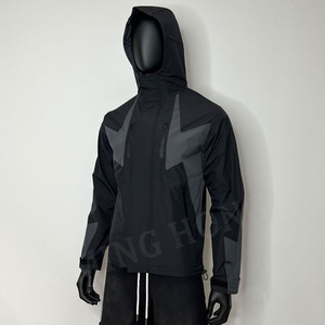 Veste imperméable légère à blocage de couleur personnalisée Veste coupe-vent à poignets réglables pour l'extérieur - Product Image 3
