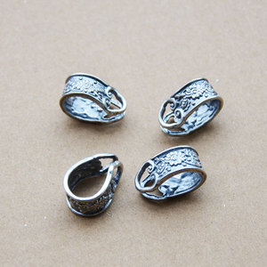 Antique Silver <b>Flower</b> Button Connector For <b>Bracelet</b> Making Jewelry Findings Plated Silver Accessory Z089 - Product Image 1