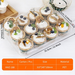 Sunshine Factory 4 6 12 Holes Birthday Wedding <b>Cake</b> Bakery Shop Custom Mini <b>Clear</b> <b>Cake</b> Tray Cupcake Plastic Packaging <b>Boxes</b> - Product Image 4