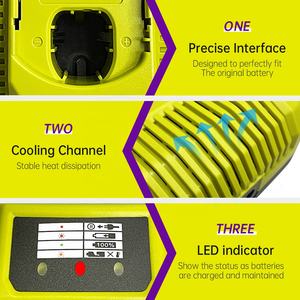 <span class=keywords><strong>Chargeur</strong></span> rapide double chimie P117 pour batteries <span class=keywords><strong>Ryobi</strong></span> 12V-18V Lithium NiCad NiMh, compatible avec <span class=keywords><strong>Ryobi</strong></span> 18-Volt <span class=keywords><strong>One</strong></span>+ P100 P108 P107 P190 - Product Image 2