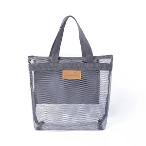 New Grocery Reusable Shopping Tote Handle Organic Cotton Bag Customized Mesh Tote Bag