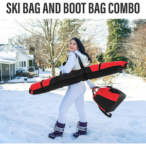 Borsa da sci e scarponi in poliestere 600D con rivestimento impermeabile combinato all'interno può ospitare sci fino a 180cm - Product Image 6