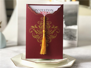 Carte d'invitation de luxe en feuille d'or premium, vernissage mat, ornements d'enveloppe personnalisés pour les annonces de <span class=keywords><strong>mariage</strong></span> et d'anniversaire - Product Image 5