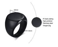 Jietao Großhandel Minimal Style Edelstahl Custom Gravur Schmuck Round Plain Blank 18 Karat Gold Siegelring für Herren