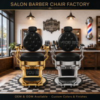 Fauteuil de Barbier de Luxe pour Salon - Fauteuil de Coiffure Inclinable en Cuir Synthétique avec Rotation à 360 Degrés et Pompe Hydraulique Robuste