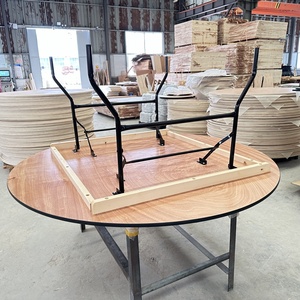 Bàn gấp tròn 6ft hiện đại cho tiệc khách sạn và đám cưới được sử dụng thương mại Đồ Gỗ Nhà Hàng cho 10 chỗ ngồi - Product Image 4