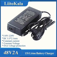 Chargeur LiitoKala Lii-48V2A pour pack de batteries 13S 18650, 54,6 V 2 A, courant et tension constants, arrêt automatique à la charge complète