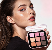 Palette de fards à paupières 9 couleurs, soyeux et doux, mélangeables, blush, illuminateur, ensemble de maquillage pour le visage