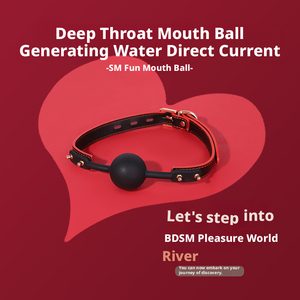 Jouets sexuels pour adultes en cuir noir, menottes BDSM, boule buccale pour gorge profonde avec chaîne pour équipement de bondage, collier en cuir érotique - Product Image 5