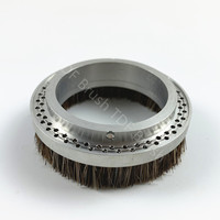 Brosse circulaire anti-poussière en crin de cheval cousue à la main ESD avec base en aluminium pour machine d'impression de films PCB
