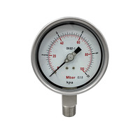 Manomètre à capsule en acier inoxydable SPR 100 mm, 0-100 mbar, 0-10 kPa, haute précision, CL 1.0, basse pression