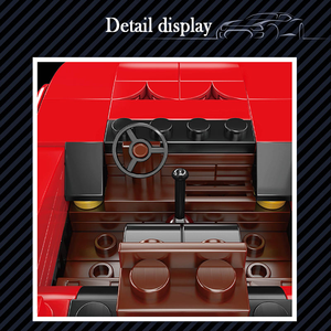 Mould King 27038S 378PCS <span class=keywords><strong>Série</strong></span> de voitures, modèle de voiture de course statique rouge F40, blocs de construction, jouet éducatif technique, cadeau de fête - Product Image 4