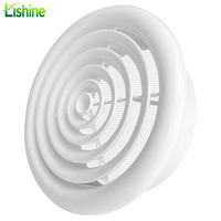 Grille de Diffusion d'Air Ronde Moderne en Plastique ABS pour Plafond, avec Design Durable et Réglable pour la Ventilation et l'Approvisionnement CVC