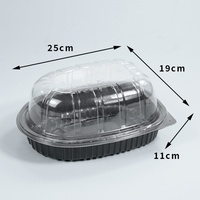 Boîte d'emballage rectangulaire en plastique PP jetable multi-usages pour viande, poulet rôti frais, nouveau concept d'emballage alimentaire frais