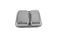 Boîte à lunch jetable à 2 compartiments avec couvercle en aluminium S22737H Plateau en aluminium Compartiment Plateau Blister Process