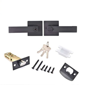 Kunci Pintu Interior Modern Square Privacy 2 Buah, Gagang Pintu Kamar Tidur Bahan Zinc Alloy, Kunci Silinder 60mm Backset 3 SENHO Hotels - Product Image 3