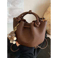 Sacs à main miniatures à cordon avec poignée nouée à motif litchi en gros, sacs à bandoulière décontractés pour femmes