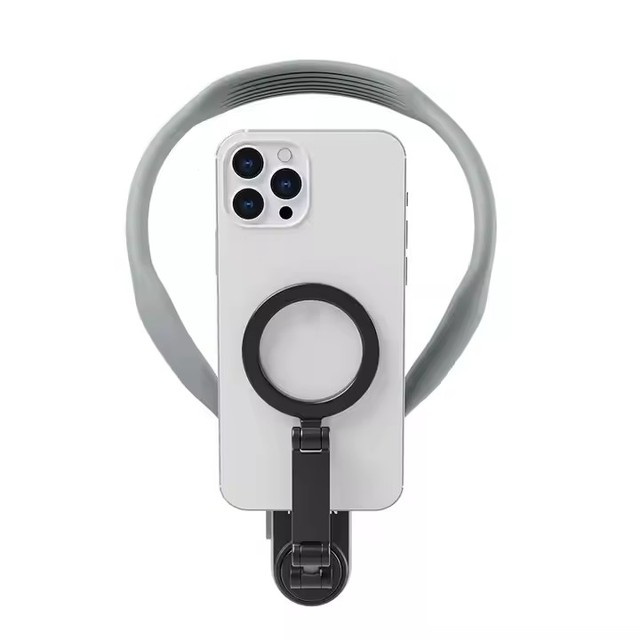 Universal Handfree Magnetic Silicone Phone Neck Mount Holder Waterproof Adjustable Height for Outdoor/Desk Use-Vlogging Video