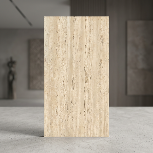 Rock Travertino Beige Textured Porcelain Tiles 600x1200mm European Style Anti Slip Floor <b>Wall</b> - Product Image 4