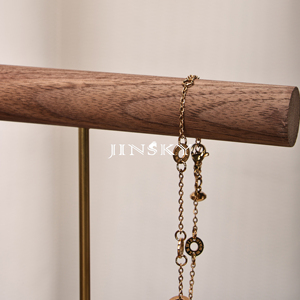 Jinsky Trong Kho Gỗ Tự Nhiên T-Bar Tùy Chỉnh Gỗ Óc Chó Vòng Tay Vòng Cổ Áo Len Chuỗi Chuỗi Ngọc Trang Sức Đạo Cụ Hiển Thị Giá - Product Image 6
