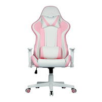 Chaise de Gaming Personnalisable avec Logo, Chaise de Jeu avec Repose-Pieds Pivotante, Meilleure Chaise PC Gaming Rose, Chaise Gamer avec Accoudoirs 2D