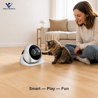 Robot compagnon intelligent pour animaux de compagnie, robot sphérique interactif avec écran pixelisé et caméra, base de charge automatique pour chats et chiens