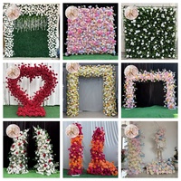 Décor mural de mariage extérieur en fleurs de soie carrées cirées, hydrofuge, ton mauve mat, style arche minimaliste