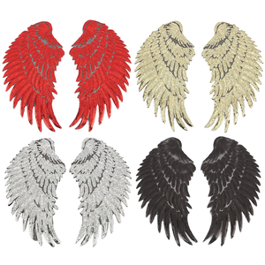 Patch Termoadesiva a Forma di Ali d'Angelo Eco-Friendly, Ricamo di Paillettes Multidimensionale in PET per <span class=keywords><strong>Vestiti</strong></span>, con Tessuto in Feltro e PVC - Product Image 1