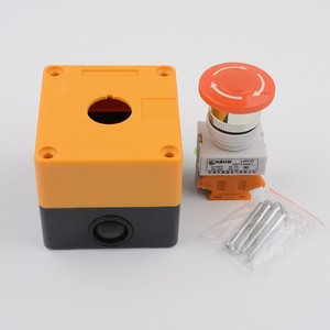Caja de interruptor de parada de emergencia para elevador con botón rojo y tornillos para uso seguro en elevadores - Product Image 1