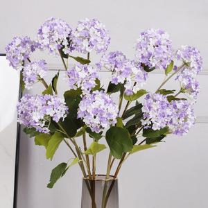 Fleur d'hortensia artificielle QIHAO à 3 branches en soie, haute simulation, vert, blanc, rose, violet, pour décoration de mariage et de maison - Product Image 2