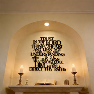 Placa de Pared Metálica Inspiradora con la Frase 'Confía en Dios con Todo tu Corazón, <span class=keywords><strong>no</strong></span> te Apoyes en tu Propia Inteligencia', Decoración para el Hogar - Product Image 4