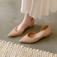 Chaussures compensées en cuir véritable pour femmes, style coréen, à enfiler, respirantes, tendance, semelle intermédiaire en bois, antidérapantes