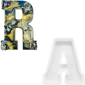 3D Grote Alfabet Siliconen Mallen Voor Epoxy Hars Diy 4-Inch Grote Letters Een Sieraden Woondecoratie Maken Brief ornament