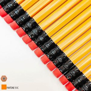 Wholesale School Pencils Yellow Wooden with Graphite Lead HB Writing Level Red <b>Eraser</b> Tips for Students - Product Image 2