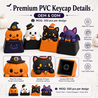 Ensemble de touches de clavier 3D artisanales, couleurs personnalisées, figurine de sorcière chat noir, touches de clavier pour gamer, ornement de bureau, directement de l'usine