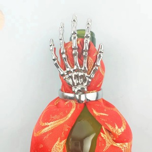 Silver Handbone Bottle Stopper Zinc Alloy Reusable Wine Cork Beer Opener Napkin Ring Bar Tools - Product Image 3