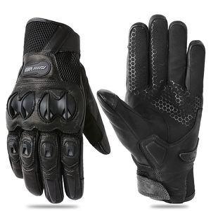 वेमर गर्मी मोटरसाइकिल सवारी दस्ताने पुरुषों चमड़े के रेट्रो मोटोक्रॉस दस्ताने दस्ताने काले भूरे रंग - Product Image 2