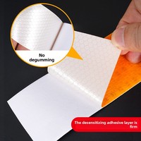 Ruban de signalisation réfléchissant à haute visibilité, motif en grille de cristal, motif en nid d'abeille, rouge-blanc fluorescent