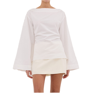 Camisetas de Verano 2025 para Mujer, Casuales, Transpirables, Holgadas, con Tiras, 100% Algodón, Blancas, Lisas, de Manga Larga, Alta Calidad - Product Image 1