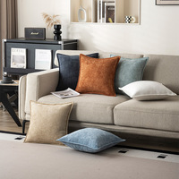 Coussin de canapé carré en chenille de haute qualité, lavable, pour salon, moderne et simple, housse de coussin de chevet, grand dossier en tissu
