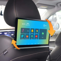 TV Pintar Layar 14 Inci 8+128G, Pemutar Hiburan Kursi Belakang, Layar IPS HD Dapat Diputar, Android 12, Monitor Sandaran Kepala Mobil, TV Mobil
