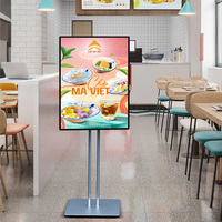 Portable A2 A3 Autoportant Publicité Affiche Signe Conseil Alimenté Par Batterie Étage Led Boîte À Lumière Menu Affichage Cadre