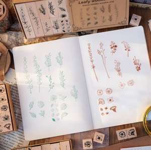 Branche et feuille fleur série Scrapbook bricolage joint caoutchouc joint ensemble plante matériel bois timbre ZO230414-2 - Product Image 3