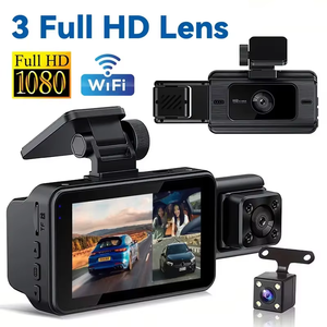 Nuova Dashcam con Schermo IPS da 3 Pollici e Telecamere Auto Anteriore e Posteriore Grandangolari a 360 Gradi con Obiettivo 3.0 a Sinistra per Visione Notturna - Product Image 1