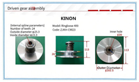Conjunto de Polea de Embrague de Aluminio KINON para ATV UTV HUANSONG 400, Sistema de Transmisión Secundaria de 24T con Ranura Interna, Repuesto