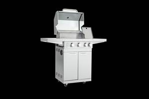 Parrilla de <span class=keywords><strong>barbacoa</strong></span> de Gas de cocina exterior de acero inoxidable con quemador lateral, quemadores de cerámica de <span class=keywords><strong>barbacoa</strong></span> de jardín de butano portátiles con ruedas - Product Image 3